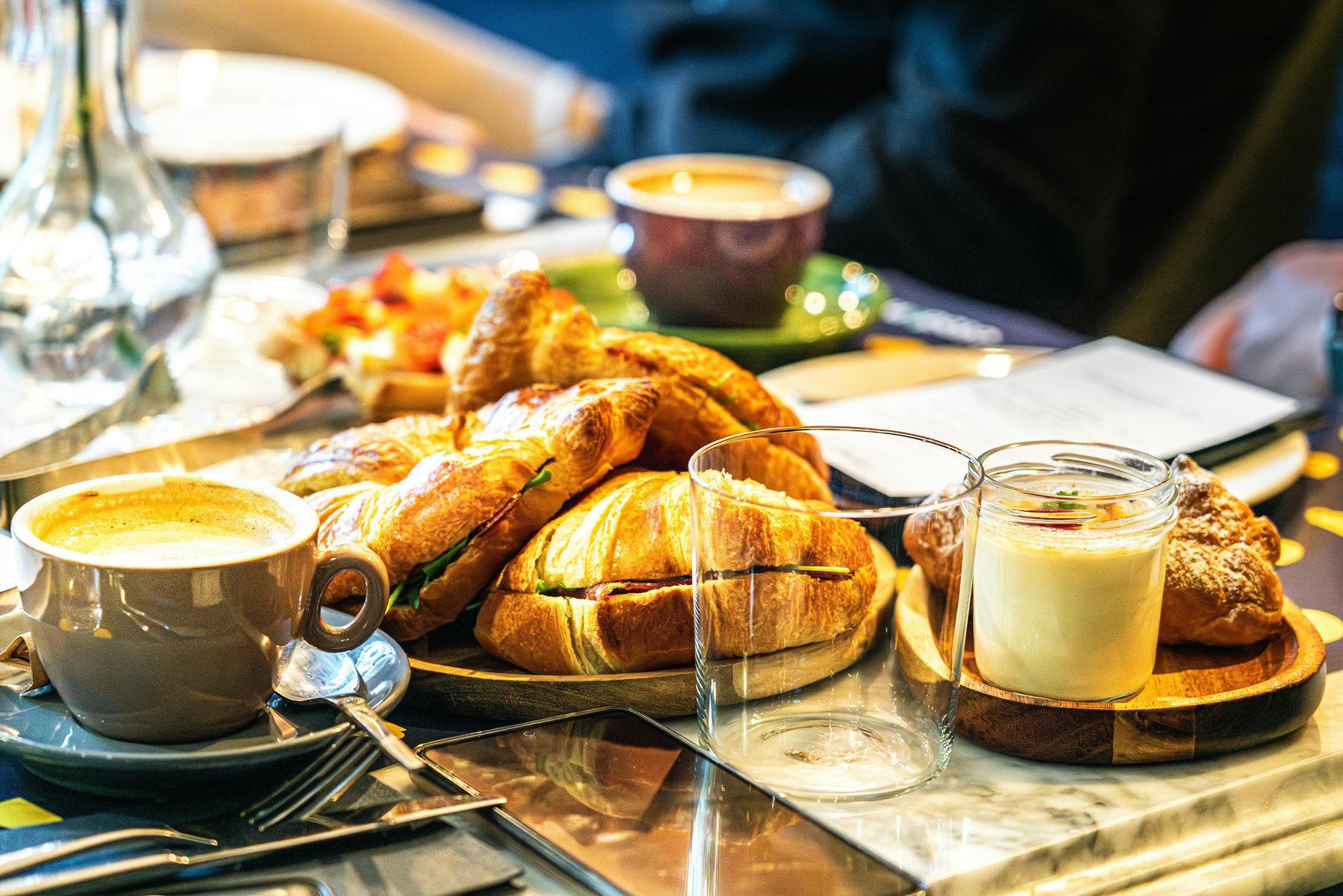 Breakfast table.